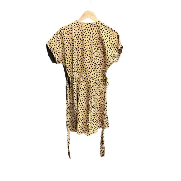 Marine Layer Beige Animal Print Short Sleeve Button Up Women's Dress Size Small - Picture 2 of 6